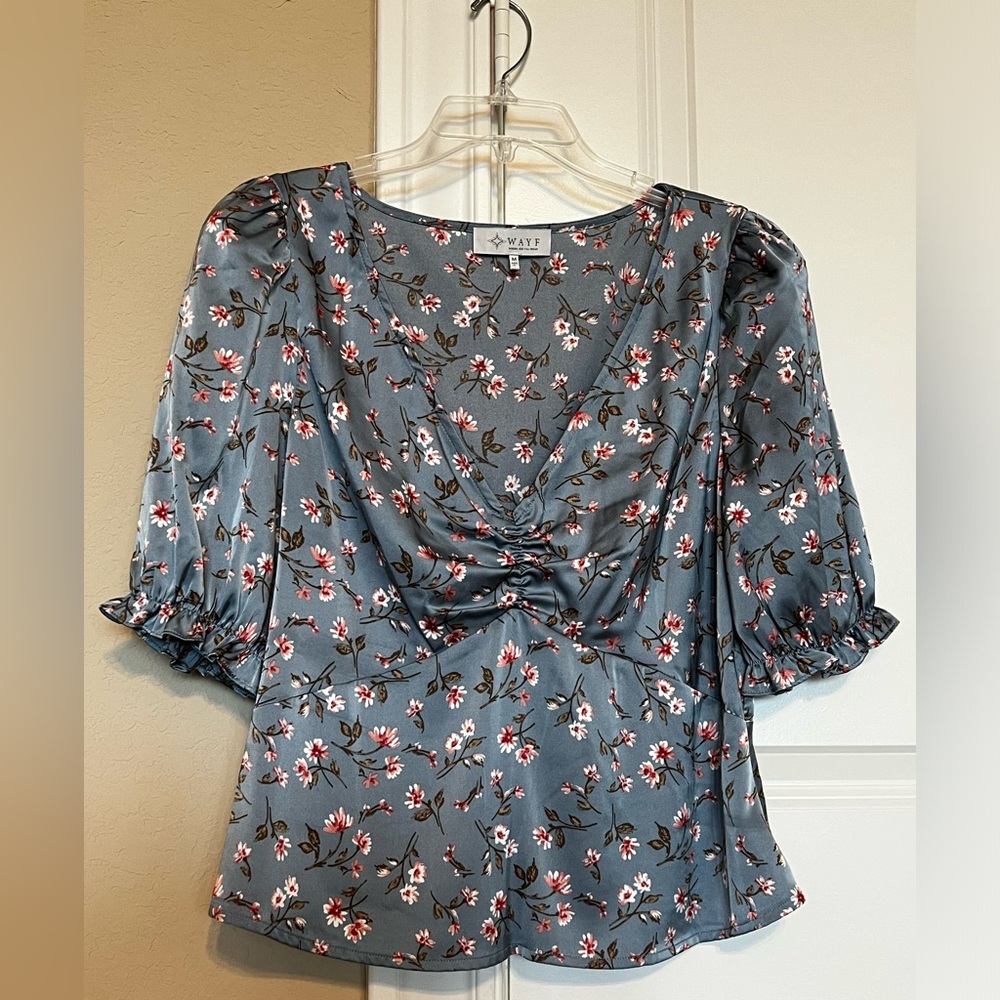 Nordstrom WAYF Feminine Floral Blouse, Size M